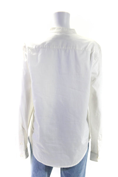 Elizabeth and James Womens Long Sleeves Button Down Shirt White Size Small