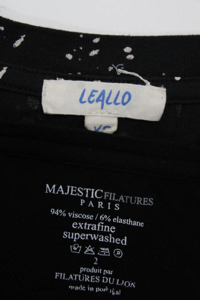 Leallo Majestic Filatures Womens Tee Shirts Black Size Extra Small 1 Lot 2