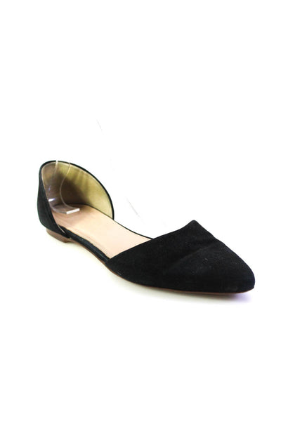 J Crew Womens Solid Black Slip On Flat D'orsay Shoes Size 8