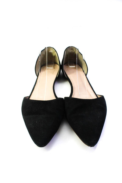 J Crew Womens Solid Black Slip On Flat D'orsay Shoes Size 8