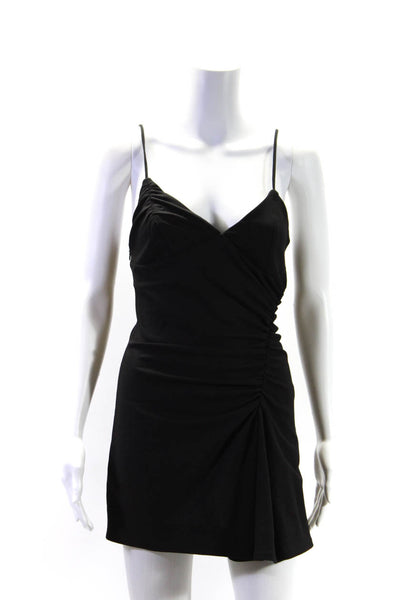 Jacquemus Womens Spaghetti Strap Ruched Mini Dress Black Size EUR 38