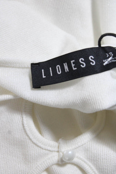 Lioness Women's Round Neck Short Sleeves Cutout Knit Mini Dress Cream Size XS