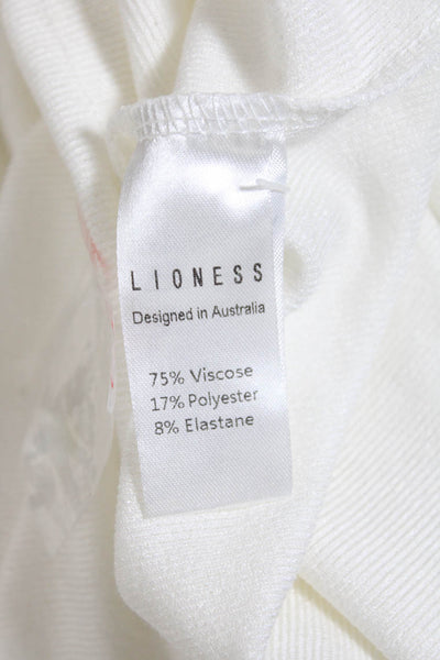 Lioness Women's Round Neck Short Sleeves Cutout Knit Mini Dress Cream Size XS