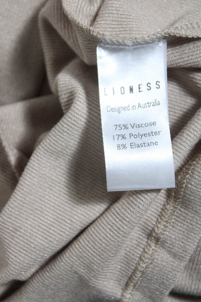 Lioness Women's Collared V-Neck Long Sleeves Knit Mini Dress Taupe Size XS