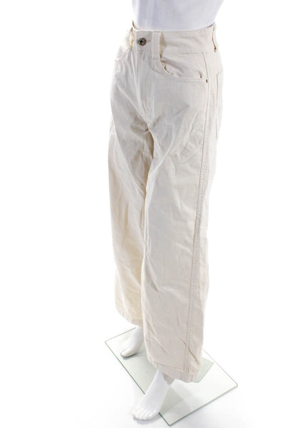 Weworewhat Women's High Waist Button Closure Pockets Wide Leg Pant Beige Size 25