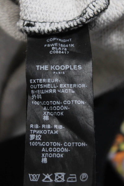 The Kooples Women's Crewneck Long Sleeves Pullover Sweatshirt Black Size S