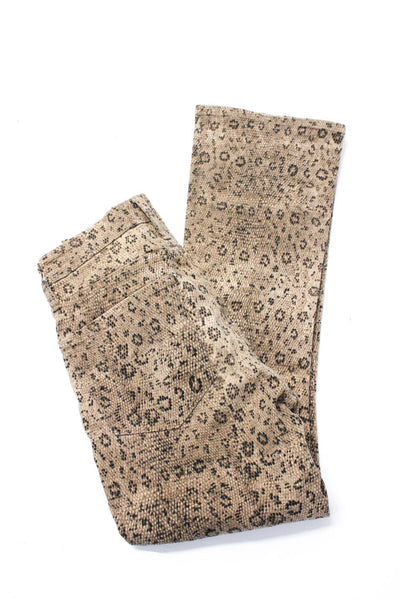 Frame Women's Midrise Five Pockets Bootcut Pant Brown Animal Print Size 23