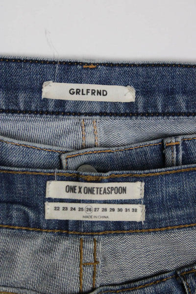 One by One Teaspoon GRLFRND Womens Naomi Straight Leg Jeans Blue 26 27 Lot 2