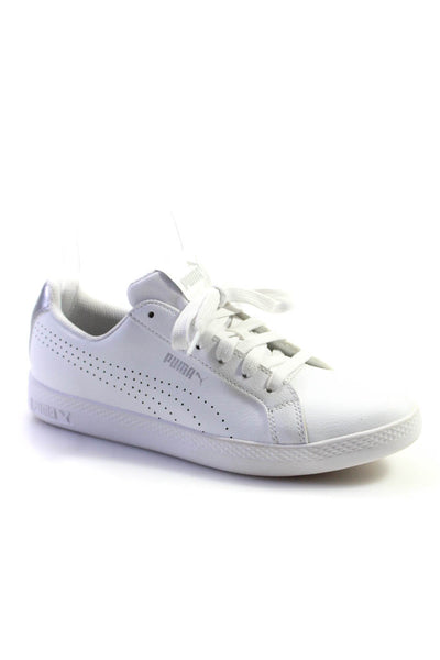 Puma Women's Round Toe Lace Up Leather Rubber Sole Sneakers White Size 4.5