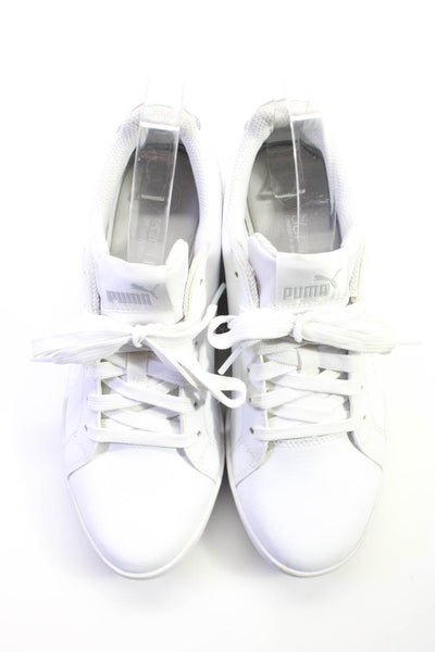 Puma Women's Round Toe Lace Up Leather Rubber Sole Sneakers White Size 4.5