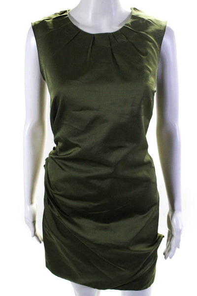 Marc Jacobs Womens Solid Green Crew Neck Drape Detail Shift Dress Size S