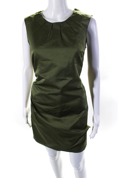 Marc Jacobs Womens Solid Green Crew Neck Drape Detail Shift Dress Size S