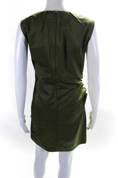 Marc Jacobs Womens Solid Green Crew Neck Drape Detail Shift Dress Size S