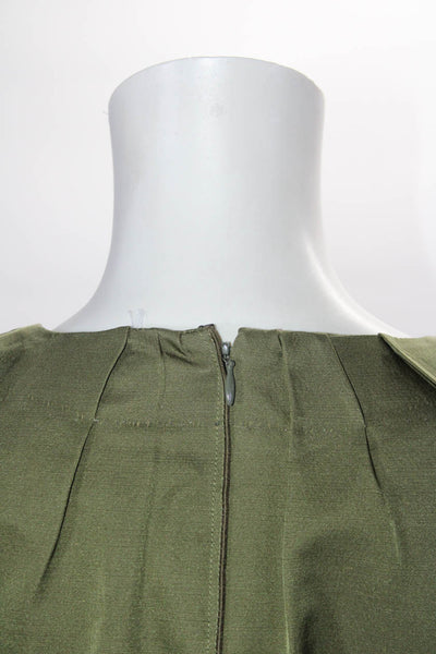 Marc Jacobs Womens Solid Green Crew Neck Drape Detail Shift Dress Size S