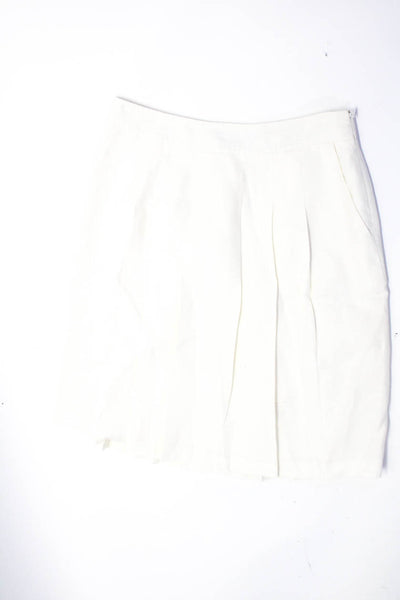 Zara Basic Womens Zip Closure Pleat Pockets A-Line Midi Skirt Beige Size L Lot 3