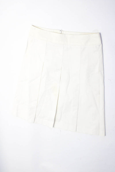 Zara Basic Womens Zip Closure Pleat Pockets A-Line Midi Skirt Beige Size L Lot 3