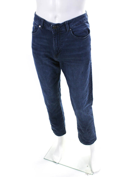 DL 1961 Mens Cotton Nick Slim Dark Washed Straight Leg Jeans Blue Size EUR34