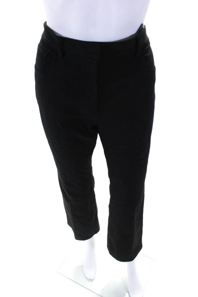 Theory Womens Flat Front Mid Rise Bootcut Trousers Black Size 8