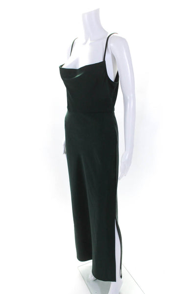 BHLDN Womens Cowl Neck Spaghetti Strap Double Slit Gown Green Size 6