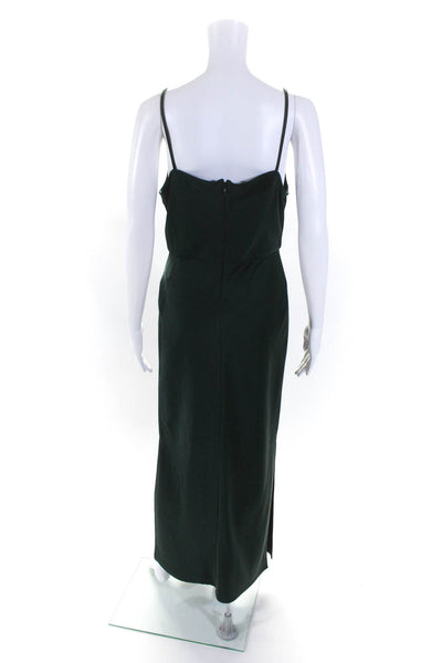 BHLDN Womens Cowl Neck Spaghetti Strap Double Slit Gown Green Size 6