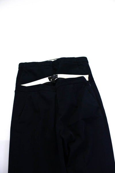 J Crew Womens Cotton Hook & Eye Straight Leg Dress Pants Navy Size 4 Lot 2