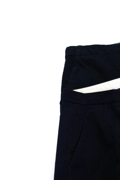 J Crew Womens Cotton Hook & Eye Straight Leg Dress Pants Navy Size 4 Lot 2