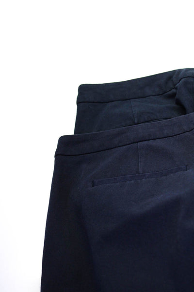 J Crew Womens Cotton Hook & Eye Straight Leg Dress Pants Navy Size 4 Lot 2