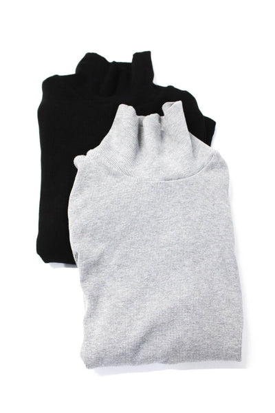 Donni Womens Ribbed Knit Turtleneck Tops Blouses Black Size XS Lot 2
