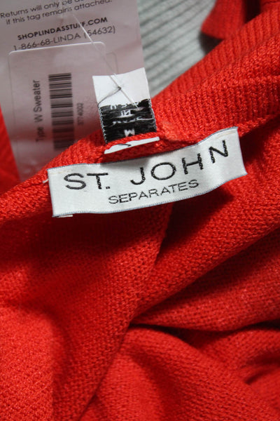 St. John Womens Sleeveless Pullover Shell Sweater Red Wool Size Medium