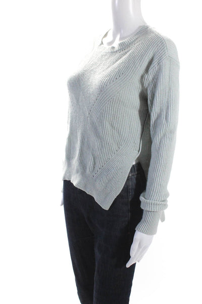 Lululemon Womens Crew Neck Asymmetrical Sweater Light Blue Size Small