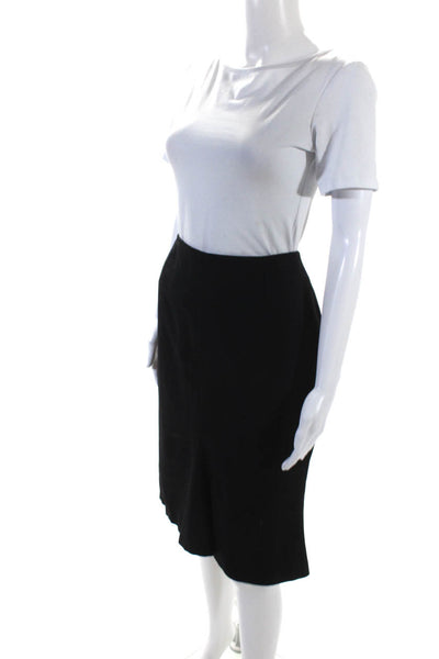 Guy Laroche Womens Knee Length Pencil Skirt Black Wool Size 10