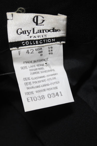 Guy Laroche Womens Knee Length Pencil Skirt Black Wool Size 10