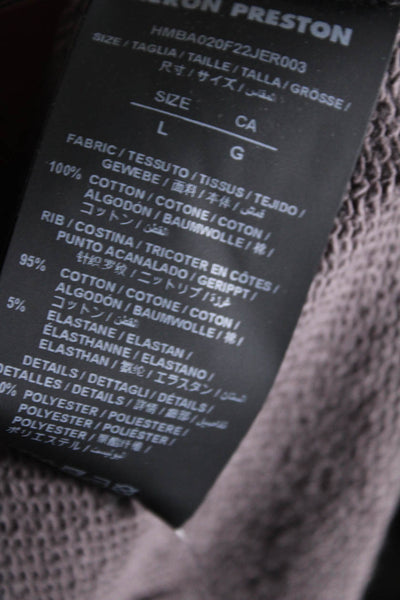 Heron Preston Mens Cotton Graphic Long Sleeve Pullover Sweatshirt Brown Size L