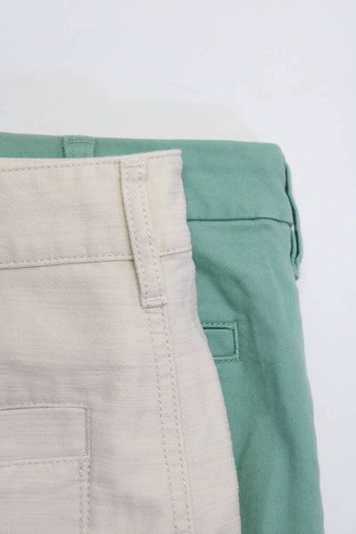 J Crew Womens Cotton High Rise Flat Front Chinos Green Size 8P Lot 2