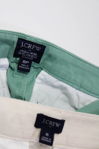 J Crew Womens Cotton High Rise Flat Front Chinos Green Size 8P Lot 2