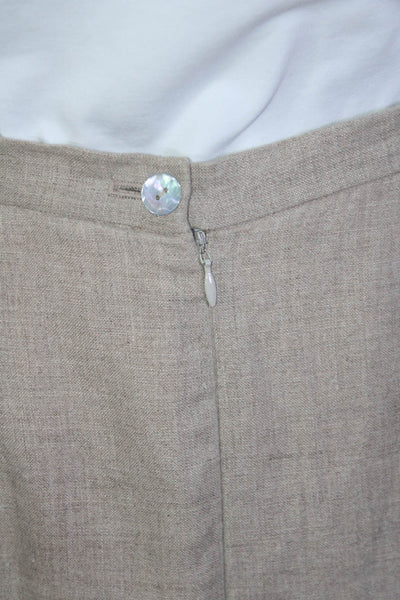 Brooks Brothers Womens Zip Closure Pleated Front Midi Work Skirt Tan Size 6 Lot