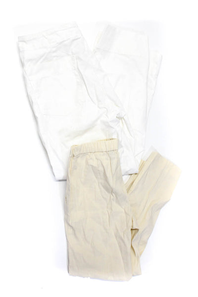 Theory Velvet Womens Linen High Rise Pants White Size 0 2 Lot 2