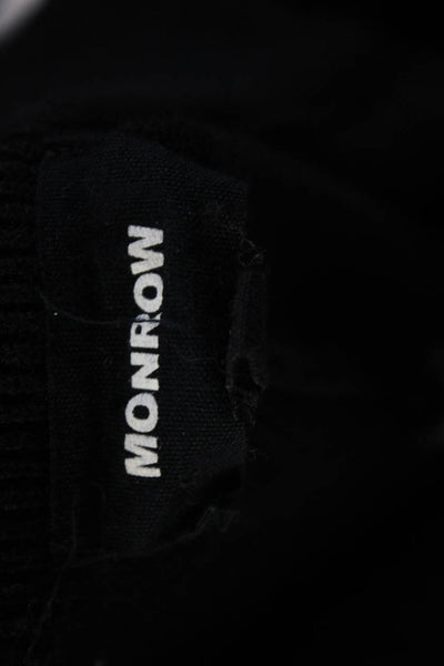 Monrow Womens Crew Neck Pullover Sweat Suit Black Size Extra Small