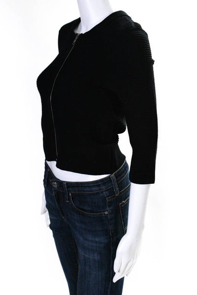 Autumn Cashmere Womens Full Zipper Cardigan Sweater Navy Blue Size Small