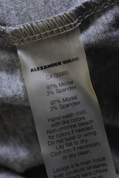 T Alexander Wang Women's Scoop Neck Sleeveless Fitted Mini Dress Gray Size XS