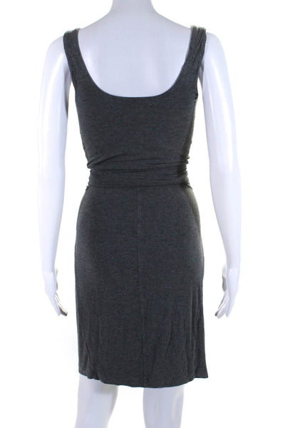 L'Agence Women's Scoop Neck Sleeveless Cinch Mini Dress Gray Size S