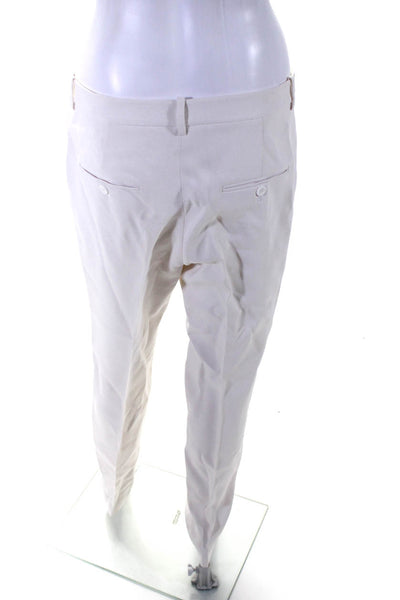 Michael Kors Collection Womens Pleated Front Straight Leg Trousers White Size 4