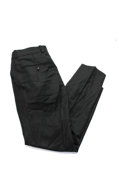 Sartoria Ambrosiana Boys Button Flat Front Straight Leg Pant Black Size 10