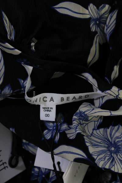 Veronica Beard Women's Short Sleeves Ruffle Flare Mini Dress Floral Size 00