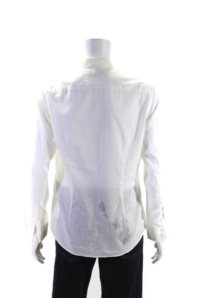 John Varvatos Star USA Mens Striped Button Down Shirt White Cotton Size Small