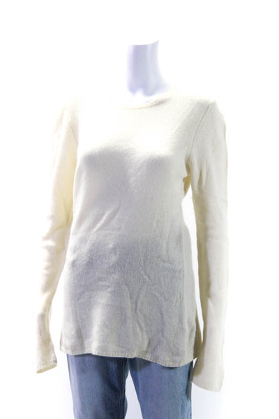 Calypso Saint Barth Womens Round Neck Long Sleeves Pullover Sweater Beige Size M