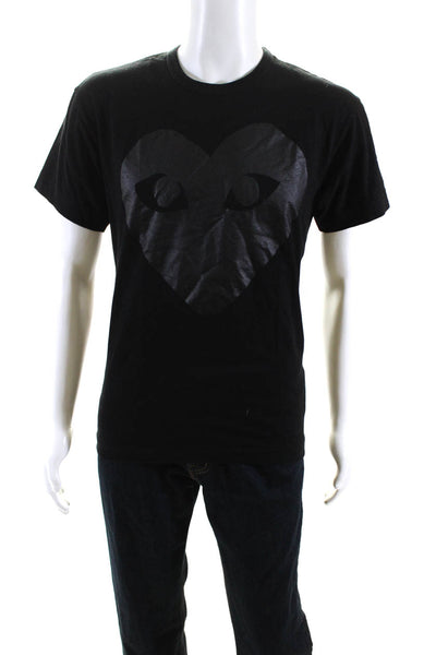 Play Comme Des Garcons Mens Crewneck Short Sleeves Graphic T-Shirt Black Size XL