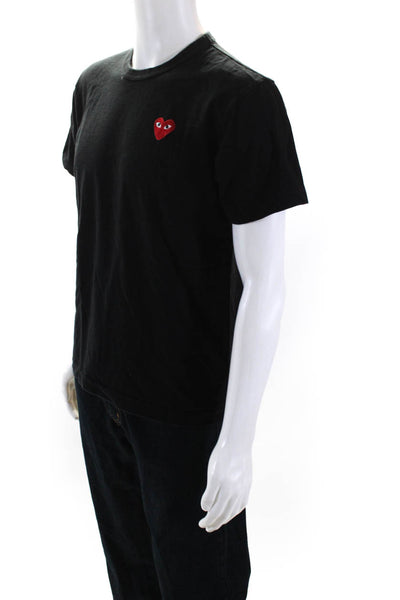 Play Comme Des Garcons Men's Short Sleeves Crewneck Graphic T-Shirt Black Size L