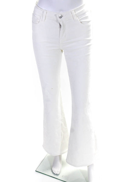 J Brand Women's Button Closure Five Pockets Bootcut Denim Pant White Size 25