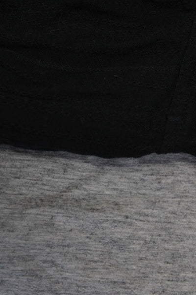 Vince Women's Crewneck Long Sleeves Basic T-Shirt Gray Black Size S Lot 2